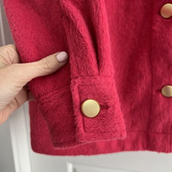 Joie Pink Flannel Gold Button Down Shacket Jacket Size medium - Picture 7 of 8